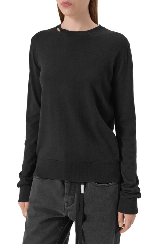 Пуловер из хлопка и кашемира Ann Demeulemeester B0012515/KN055 Чёрный  B0012515/KN055 Фото 3
