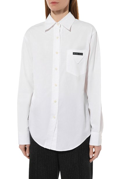 Хлопковая рубашка PRADA, арт. P444E-1LZC-F0009-202, фото 3