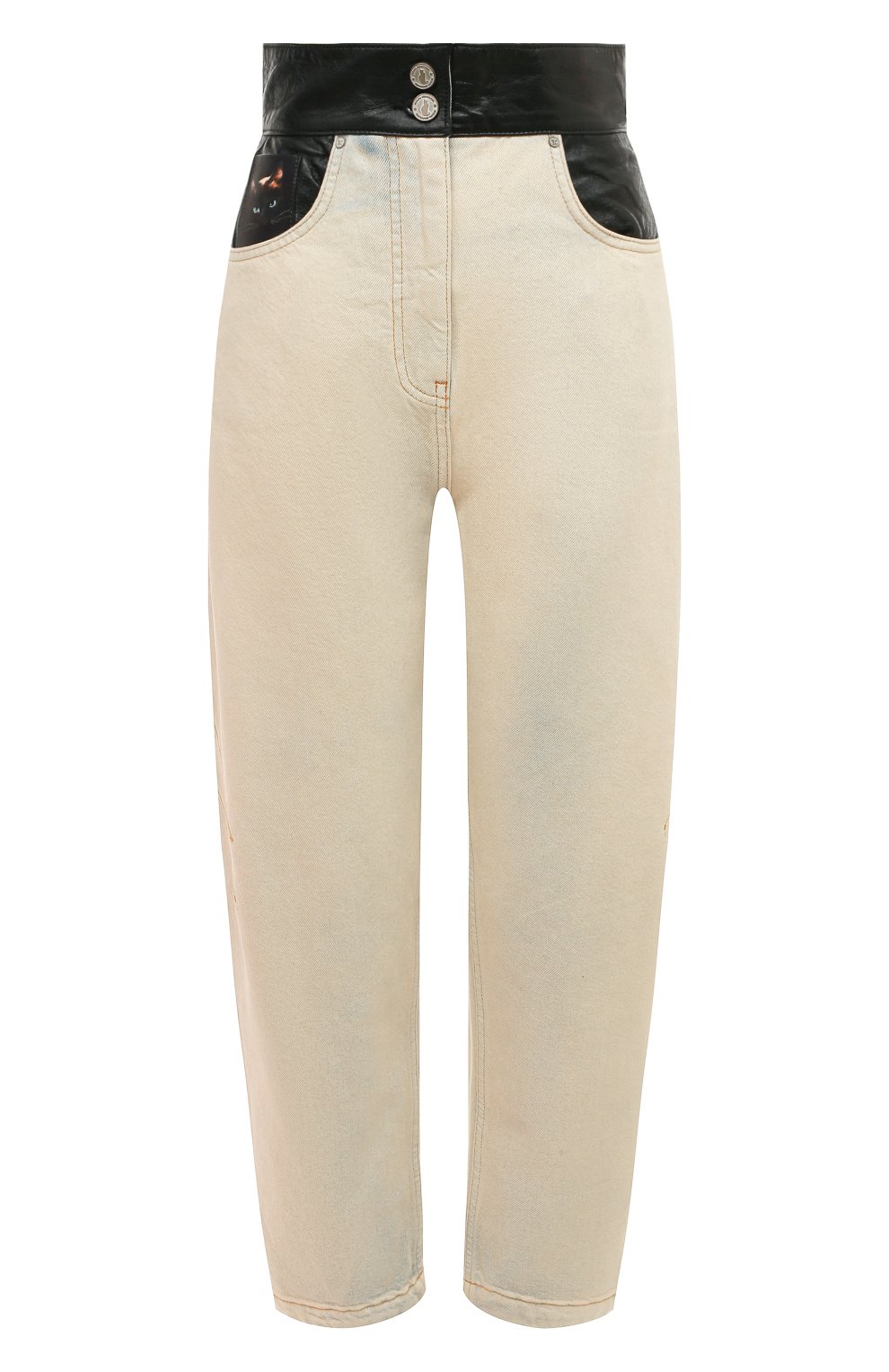 Джинсы ULYANA SERGEENKO кремового цвета по цене 120000 руб., арт. PNT005SS21Denim (0032дж), фото 1 Джинсы ULYANA SERGEENKO, арт. PNT005SS21Denim (0032дж), фото 1
