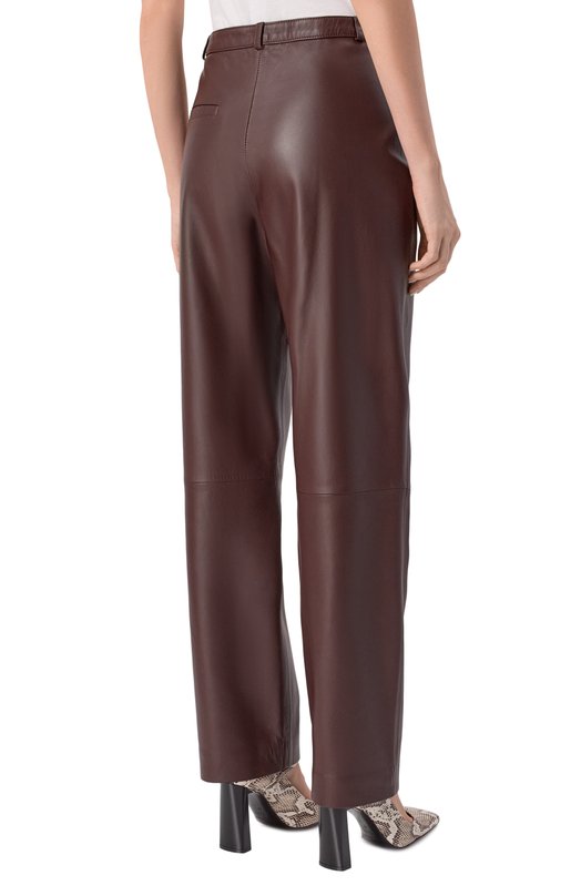Кожаные брюки Loulou de Saison C0BE Коричневый  C0BE Фото 4