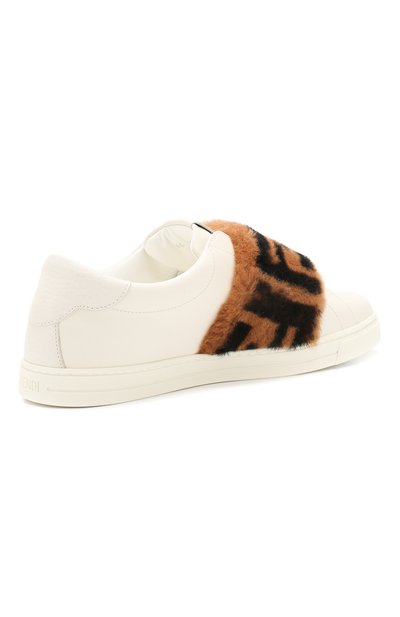 Кожаные кеды FENDI белого цвета по цене 76000 руб., арт. 8E6834 A628, фото 4 Кожаные кеды FENDI, арт. 8E6834 A628, фото 4