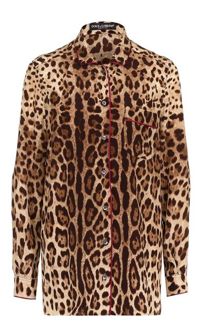 Женская шелковая блуза в пижамном стиле DOLCE & GABBANA, арт. 0102/F5G56T/FS1SY