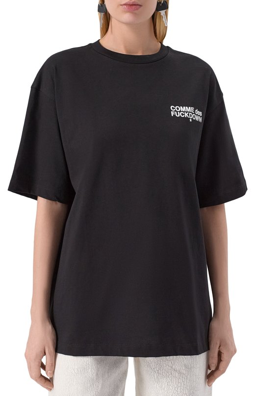 Хлопковая футболка Comme des Fuckdown CFABW01318 Чёрный  CFABW01318 Фото 3
