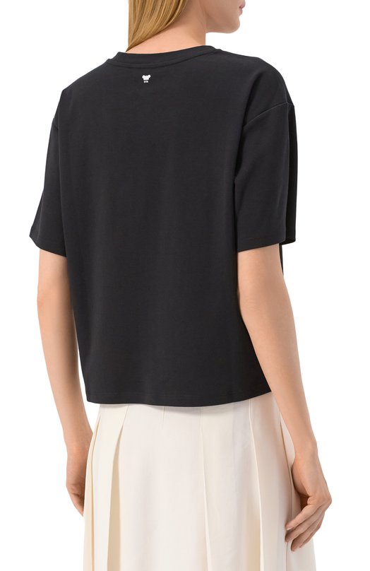 Хлопковая футболка Weekend Max Mara LECC0 Чёрный  LECC0 Фото 4