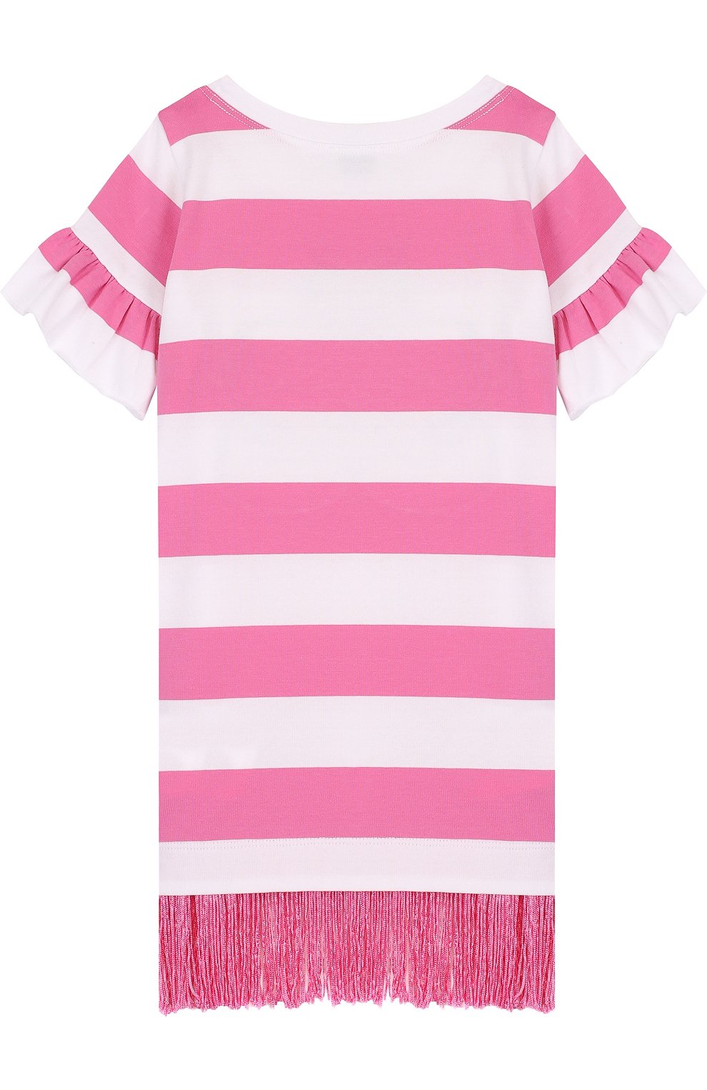 Хлопковое мини-платье с аппликацией и бахромой MONNALISA, арт. 191913RB, фото 2