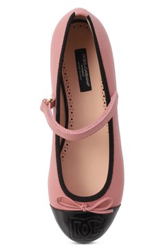 Детские кожаные балетки DOLCE & GABBANA темно-розового цвета, арт. D11273/A7924/37-39 | Фото 4 (Нос: Не проставлено; Материал внутренний: Натуральная кожа; Материал сплава: Проставлено; Материал внешний: Натуральная кожа)