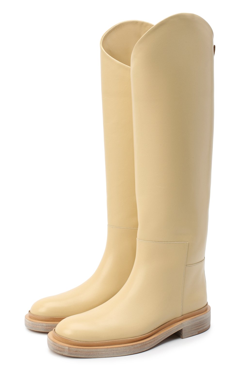 Кожаные сапоги JIL SANDER желтого цвета по цене 149500 руб., арт. JS35043A-12002, фото 1 Кожаные сапоги JIL SANDER, арт. JS35043A-12002, фото 1