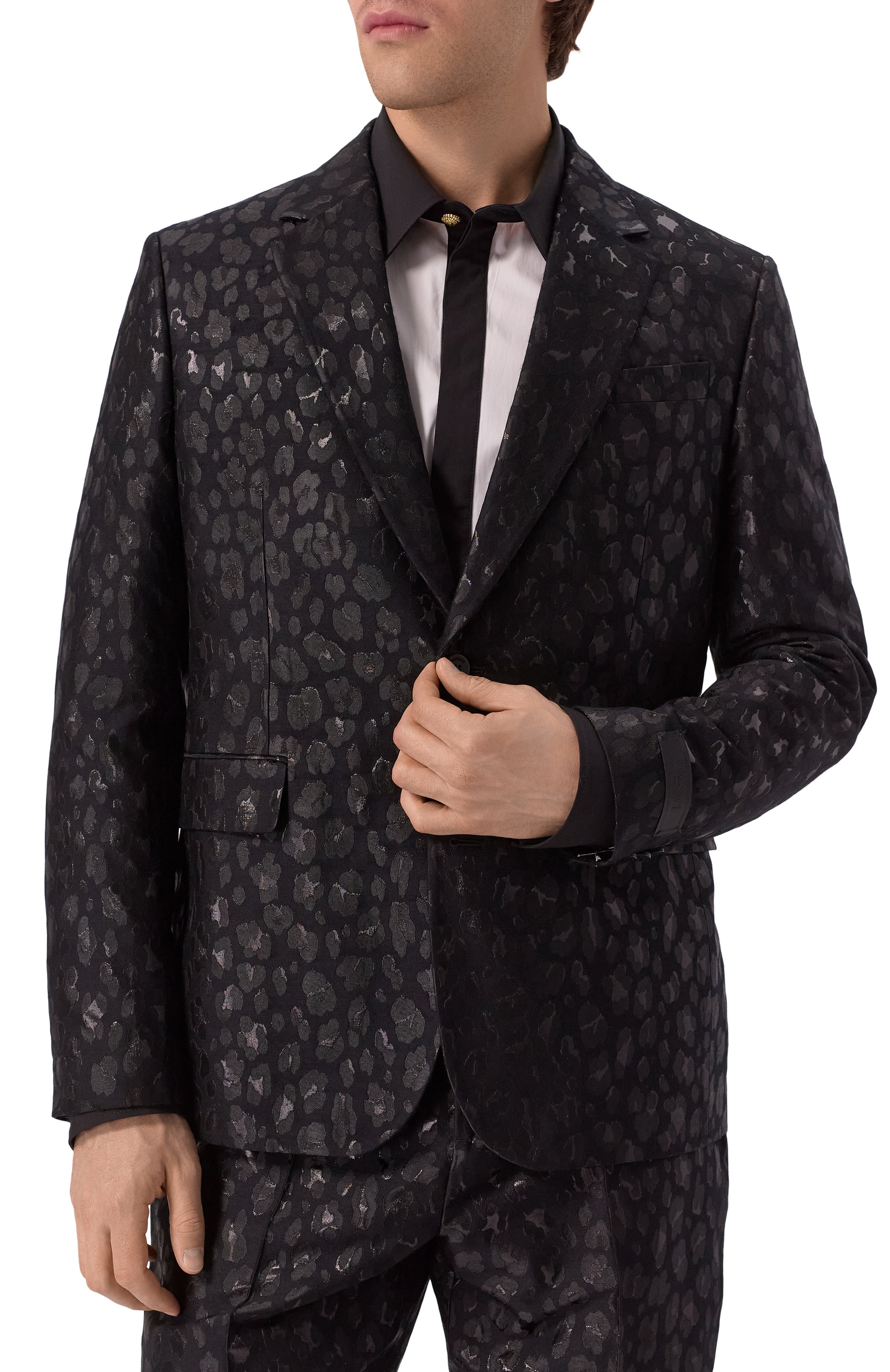 Жаккардовый пиджак VERSACE черного цвета по цене 259000 руб., арт. 1016651/1A12363, фото 6 Жаккардовый пиджак VERSACE, арт. 1016651/1A12363, фото 6