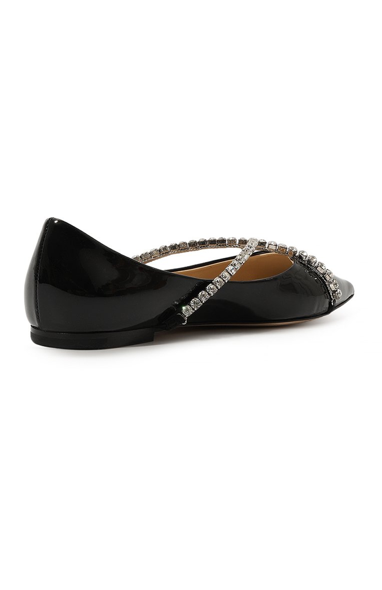 Женские кожаные балетки genevi JIMMY CHOO черного цвета, арт. GENEVI FLAT/B0B | Фото 5 (Материал внутренний: Натуральная кожа; Подошва: Плоская; Каблук высота: Низкий; Материал внешний: Натуральная кожа)
