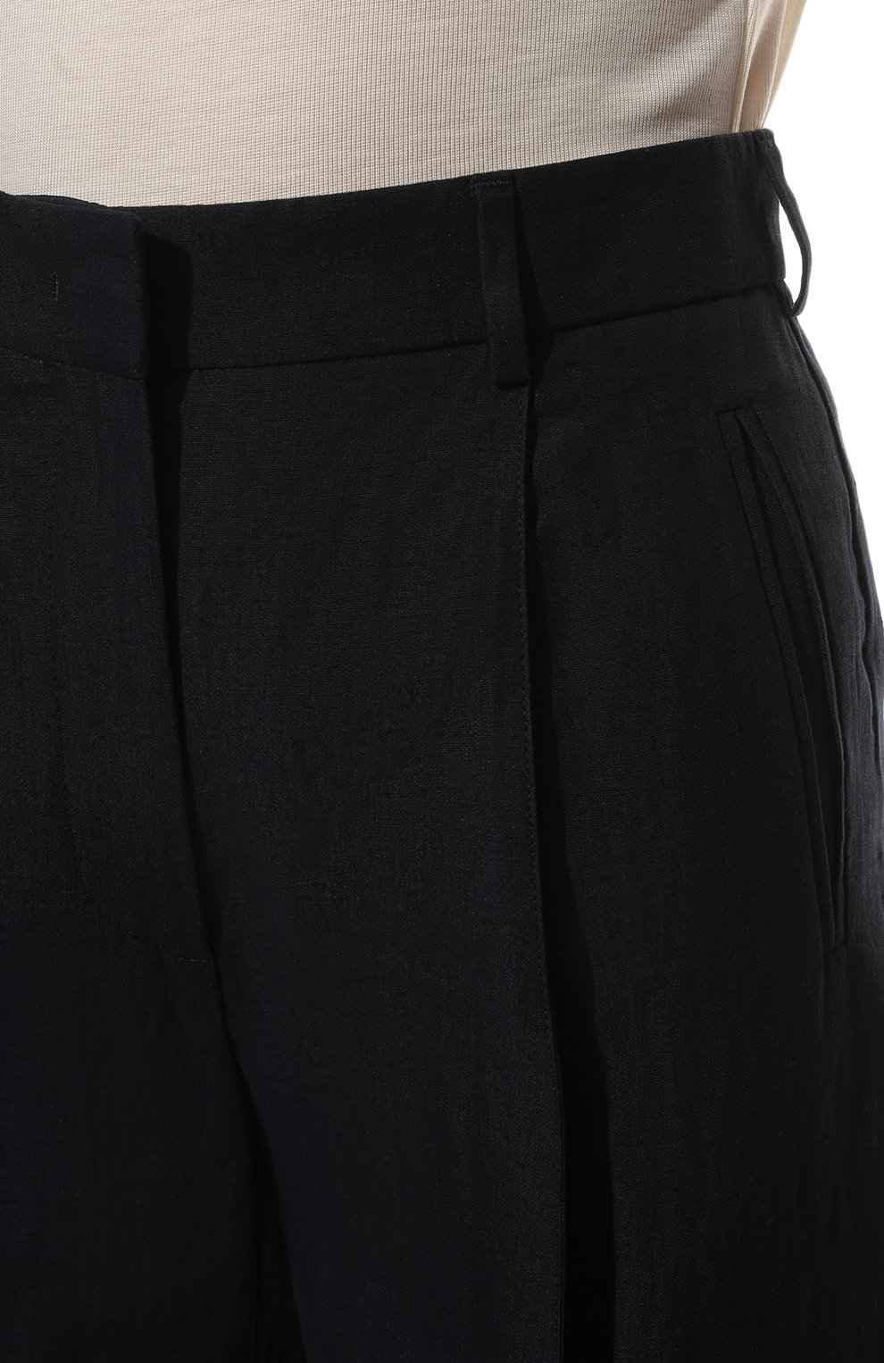 Льняные брюки GIORGIO ARMANI темно-синего цвета по цене 106500 руб., арт. 2SHPP0MV/T036J, фото 5 Льняные брюки GIORGIO ARMANI, арт. 2SHPP0MV/T036J, фото 5