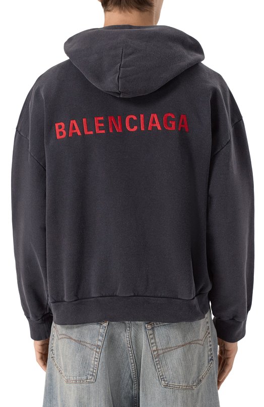 Хлопковая толстовка Balenciaga 803264/TTVJ2 Чёрный  803264/TTVJ2 Фото 4