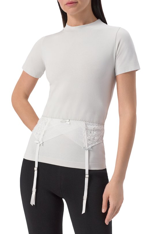 Хлопковая футболка Balenciaga 828869/TNVB2 Кремовый  828869/TNVB2 Фото 3