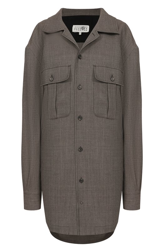 Шерстяная рубашка MM6 S62DA0064/M35636 Бежевый S62DA0064/M35636