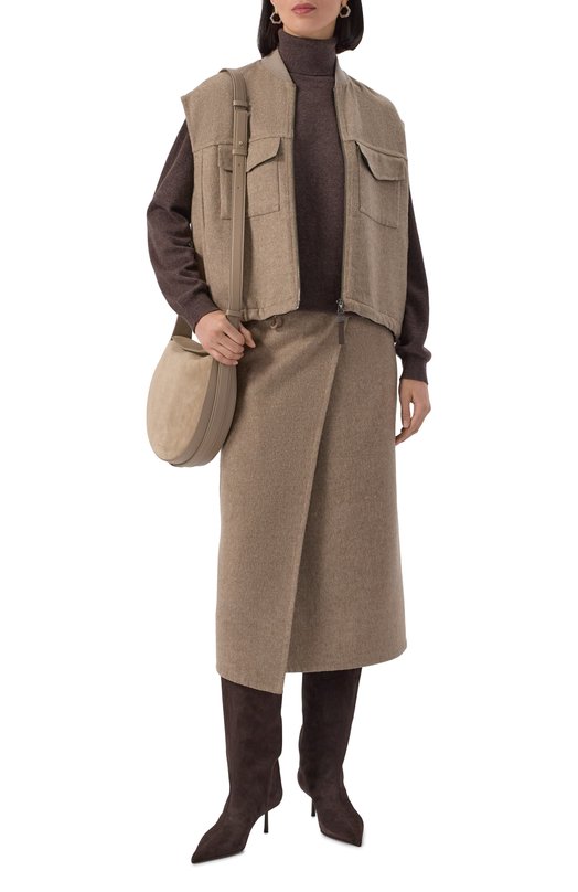 Шерстяной жилет Brunello Cucinelli MP565HZ906 Бежевый  MP565HZ906 Фото 2