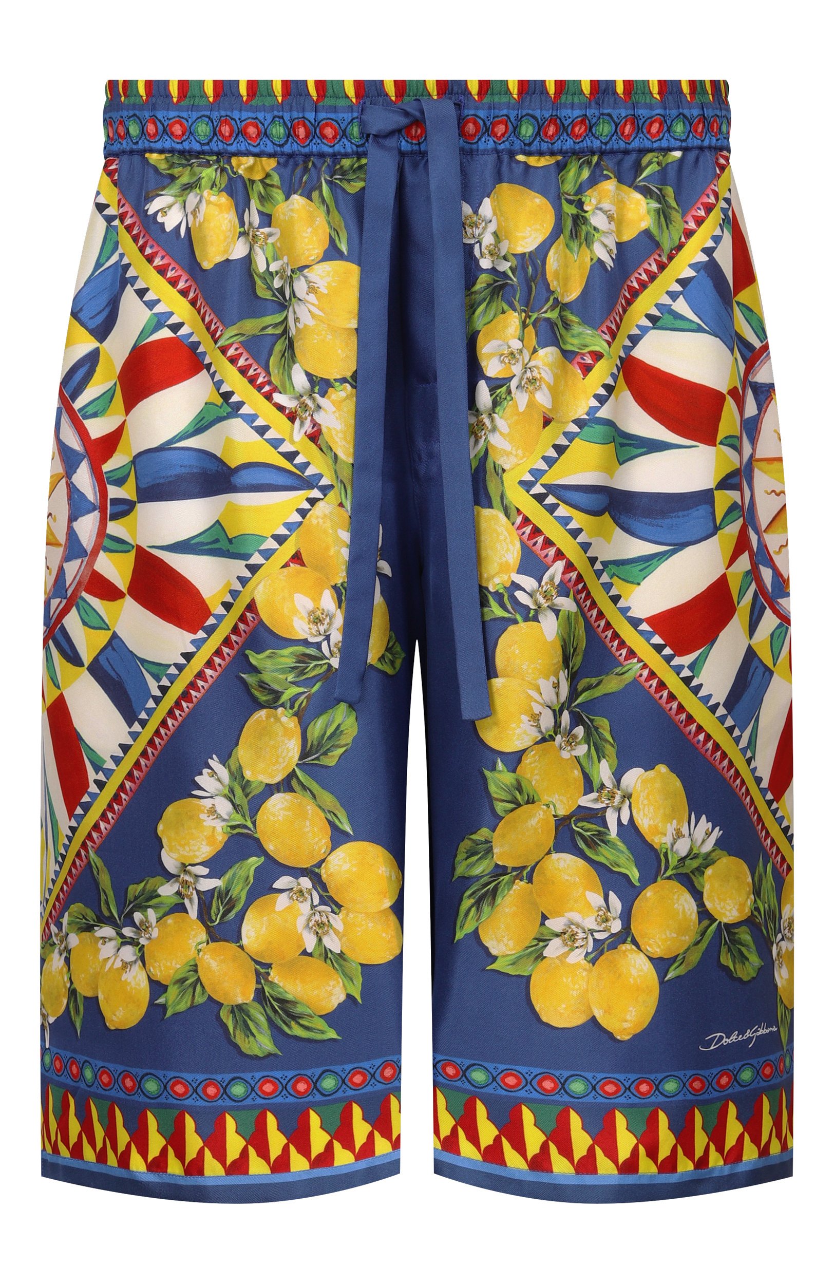 Шелковые шорты DOLCE & GABBANA разноцветного цвета по цене 139500 руб., арт. GV37AT/HI14K, фото 1 Шелковые шорты DOLCE & GABBANA, арт. GV37AT/HI14K, фото 1
