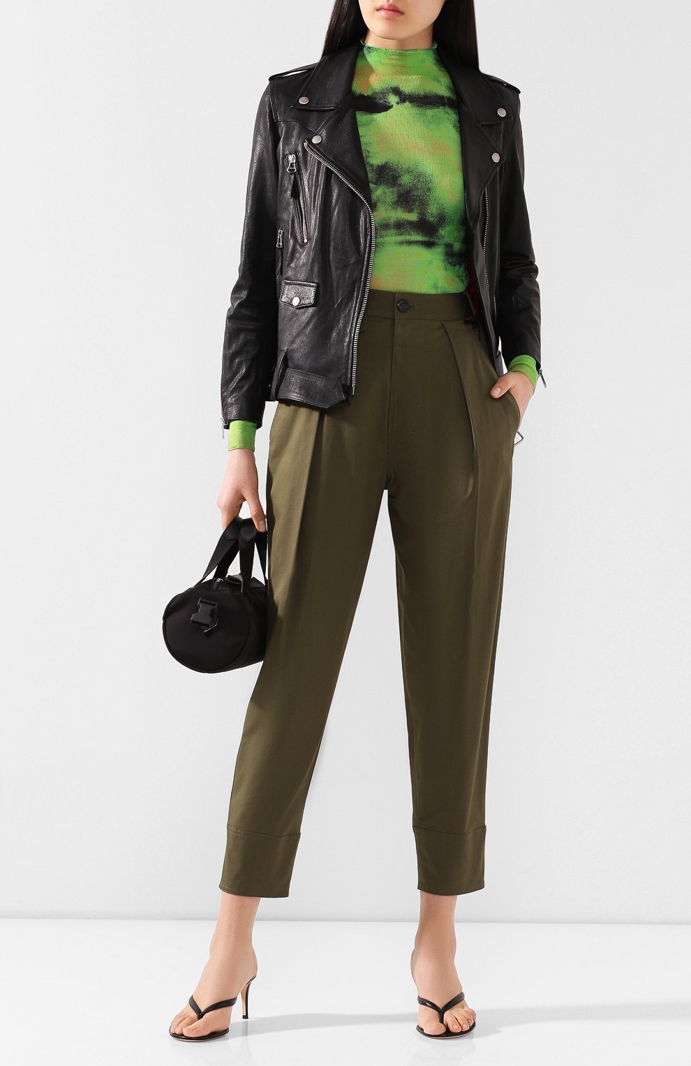 Хлопковые брюки DSQUARED2 зеленого цвета по цене 34450 руб., арт. S72KA1011/S35175, фото 2 Хлопковые брюки DSQUARED2, арт. S72KA1011/S35175, фото 2