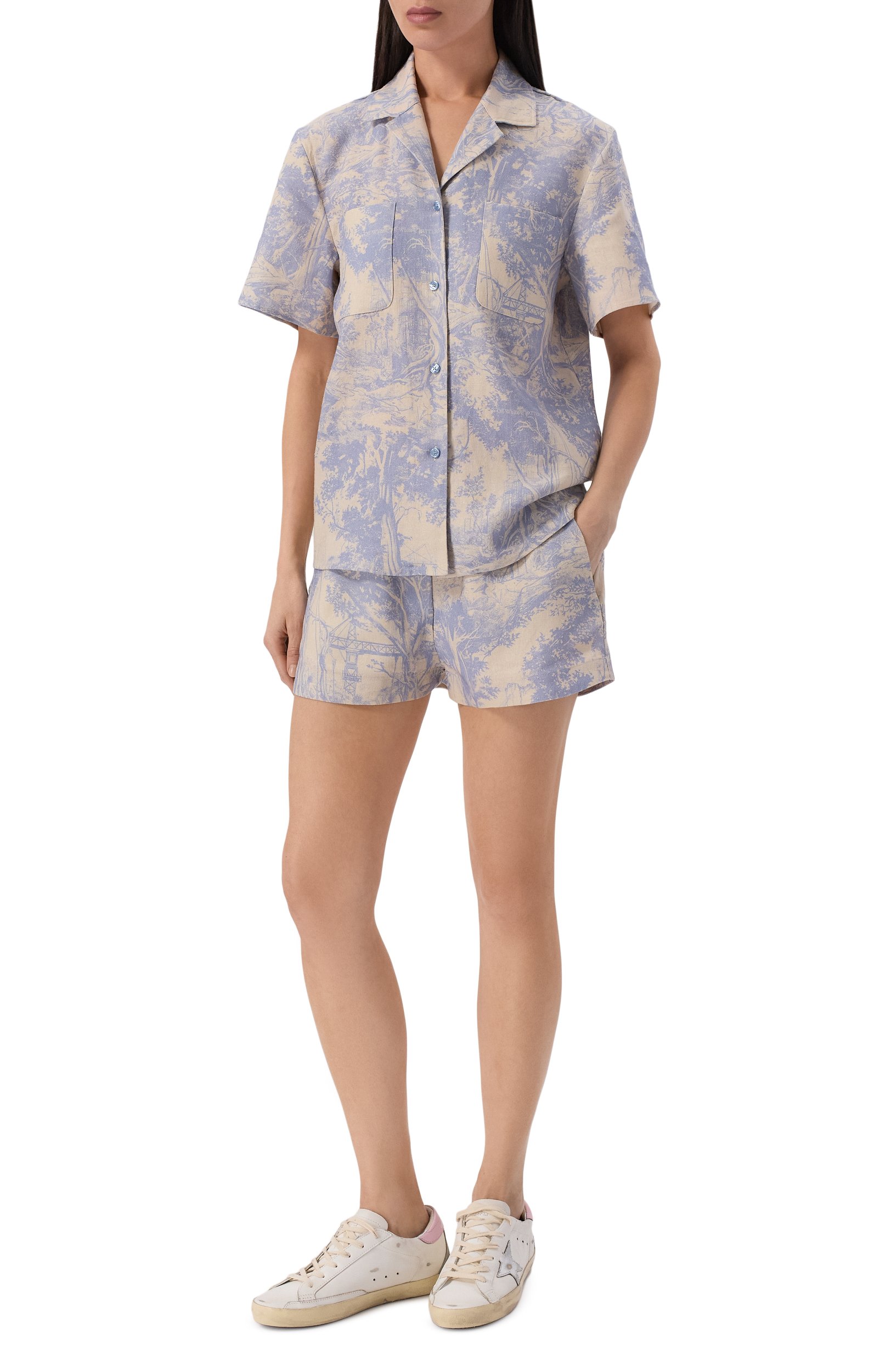 Шорты OFF-WHITE сиреневого цвета по цене 55400 руб., арт. 2FJ00546B, фото 2 Шорты OFF-WHITE, арт. 2FJ00546B, фото 2