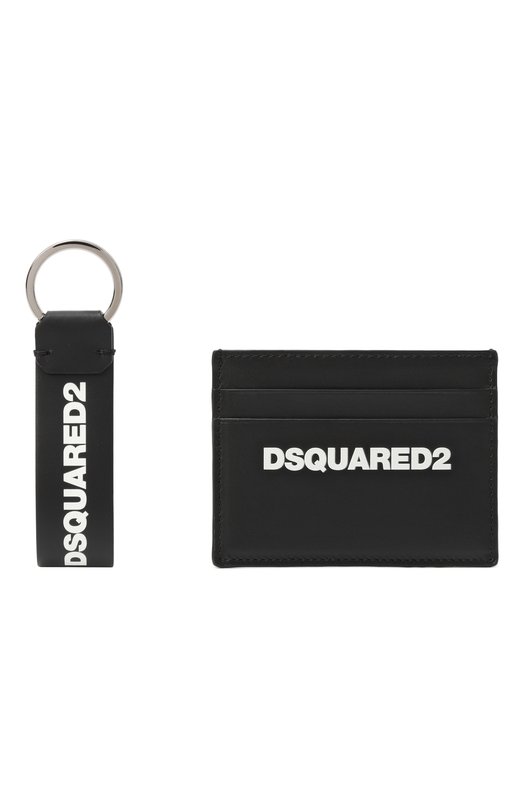 Комплект из футляра для кредитных карт и брелока Dsquared2 GBM0001/01504110 Чёрный GBM0001/01504110
