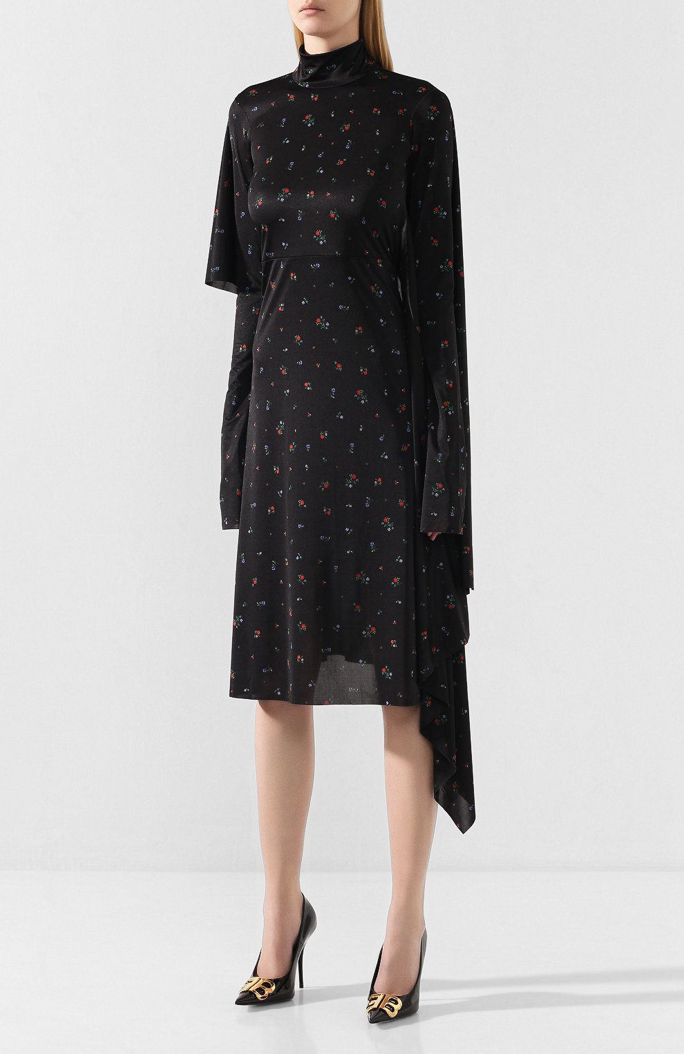 Платье VETEMENTS черного цвета по цене 93750 руб., арт. WAH20DR405/BLACK FL0WERS, фото 3 Платье VETEMENTS, арт. WAH20DR405/BLACK FL0WERS, фото 3