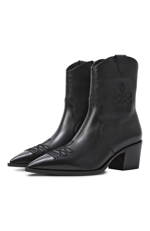 Кожаные ботильоны Santoni WT0G71985BJ2S0WF Чёрный WT0G71985BJ2S0WF