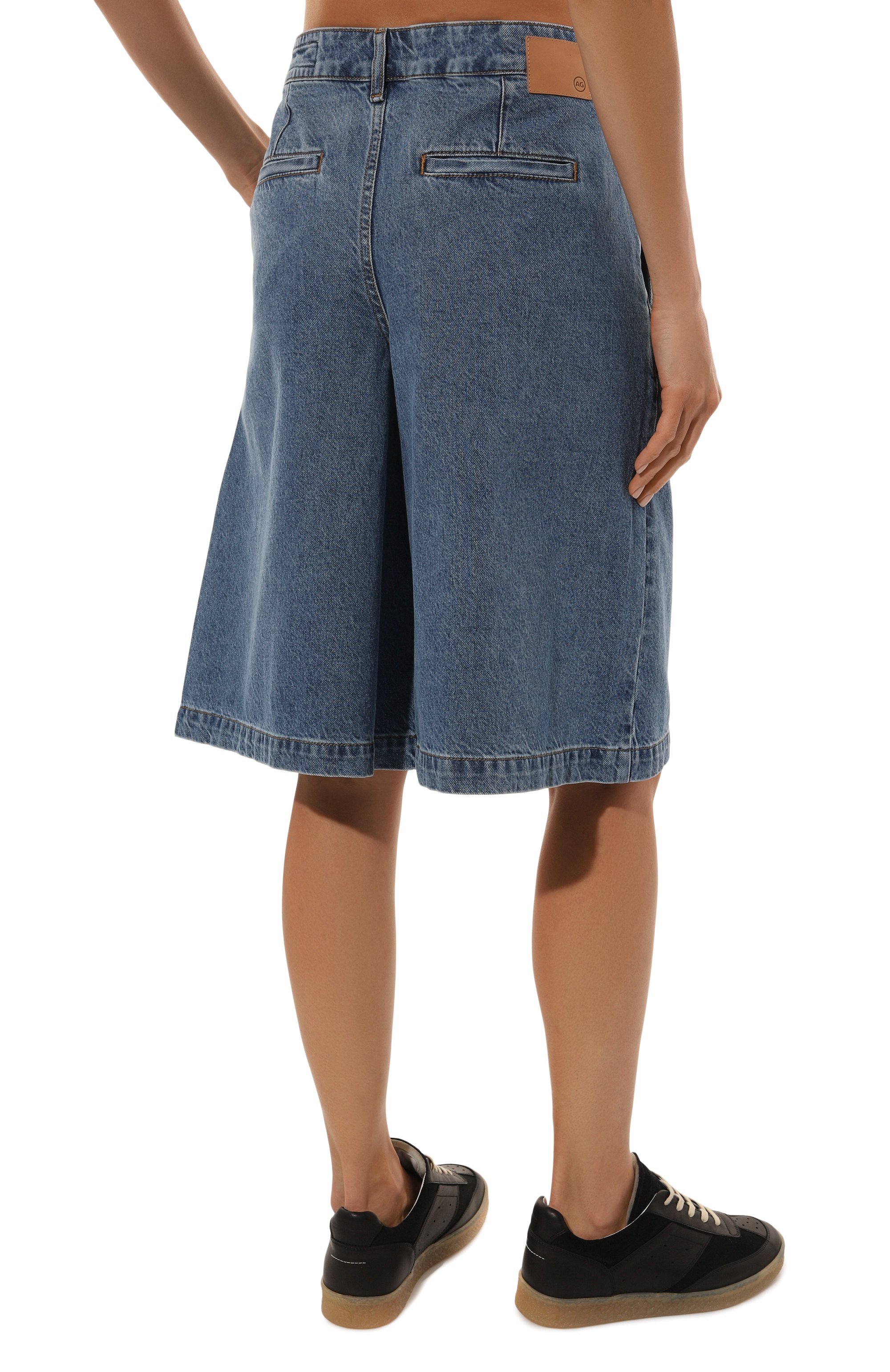 Джинсовые шорты AG ADRIANO GOLDSCHMIED синего цвета по цене 25750 руб., арт. W0027-016, фото 4 Джинсовые шорты AG ADRIANO GOLDSCHMIED, арт. W0027-016, фото 4