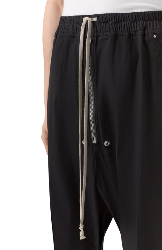 Хлопковые брюки Rick Owens RU01F2361/TE Чёрный  RU01F2361/TE Фото 5