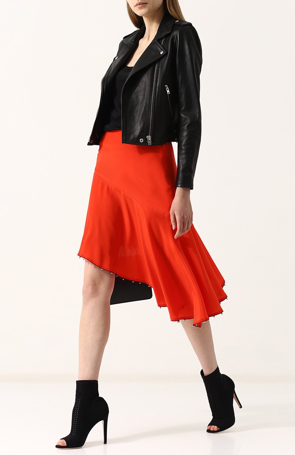 Однотонная шелковая юбка-миди асимметричного кроя  SONIA RYKIEL, арт. 19405216-47, фото 2