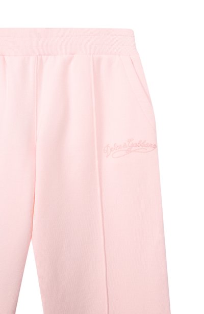 Хлопковые брюки DOLCE & GABBANA светло-розового цвета по цене 42950 руб., арт. L5JPE3/G7QNV_001, фото 3 Хлопковые брюки DOLCE & GABBANA, арт. L5JPE3/G7QNV_001, фото 3