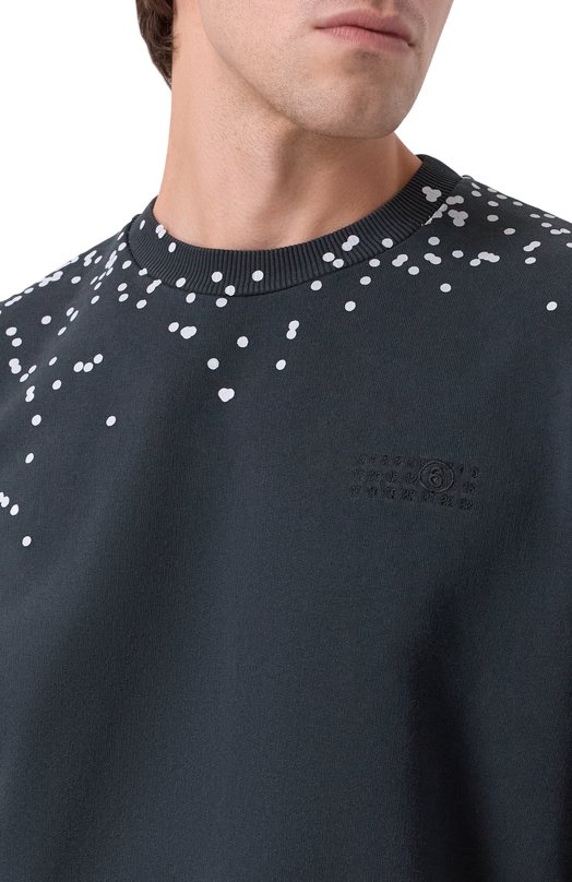 Хлопковый свитшот MM6 SH2GU0027/M25024 Чёрный  SH2GU0027/M25024 Фото 5