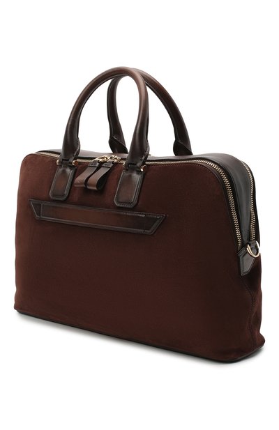 Замшевая сумка для ноутбука SANTONI темно-коричневого цвета по цене 239500 руб., арт. UIBBA2010LI-H2RUT50, фото 3 Замшевая сумка для ноутбука SANTONI, арт. UIBBA2010LI-H2RUT50, фото 3