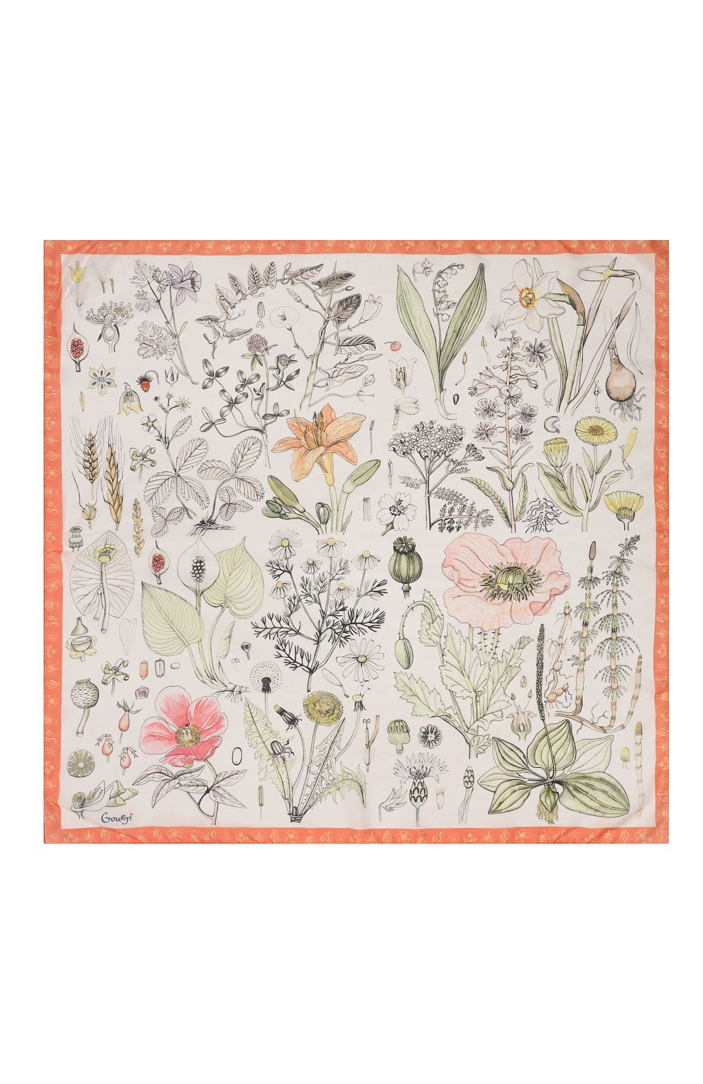 Шелковый платок гербарий GOURJI, арт. T21GERB7RR/1, фото 4
