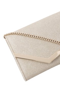 Женский клатч emmie JIMMY CHOO золотого цвета, арт. EMMIE | Фото 3 (Материал сплава: Проставлено; Драгоценные камни: Проставлено; Размер: small; Ремень/цепочка: На ремешке; Материал: Текстиль; Женское Кросс-КТ: Клатч-клатчи, Вечерняя сумка)