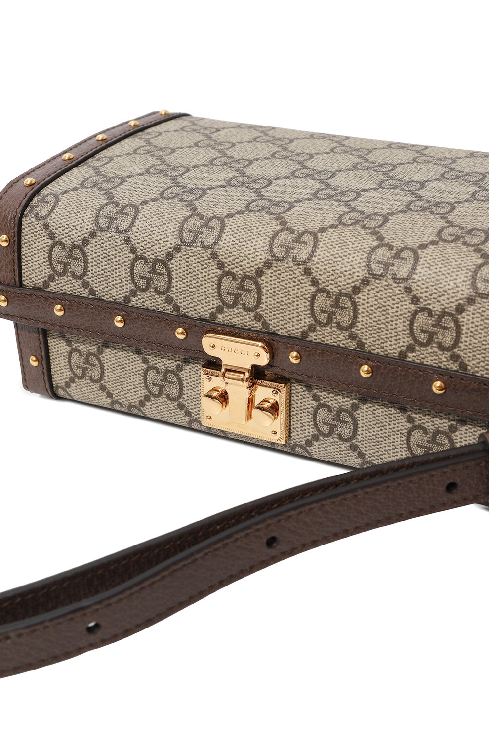 Сумка trunk gg mini GUCCI бежевого цвета по цене 187200 руб., арт. 678460 HUHEG, фото 3 Сумка trunk gg mini GUCCI, арт. 678460 HUHEG, фото 3