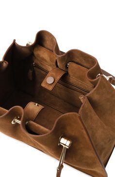 Женская сумка GIORGIO ARMANI коричневого цвета, арт. GW000836/AF14186 | Фото 5 (Размер: medium; Материал: Натуральная кожа, Натуральная замша; Автоматизация состава: Проставлено; Автоматизация ТО: Проставлено)