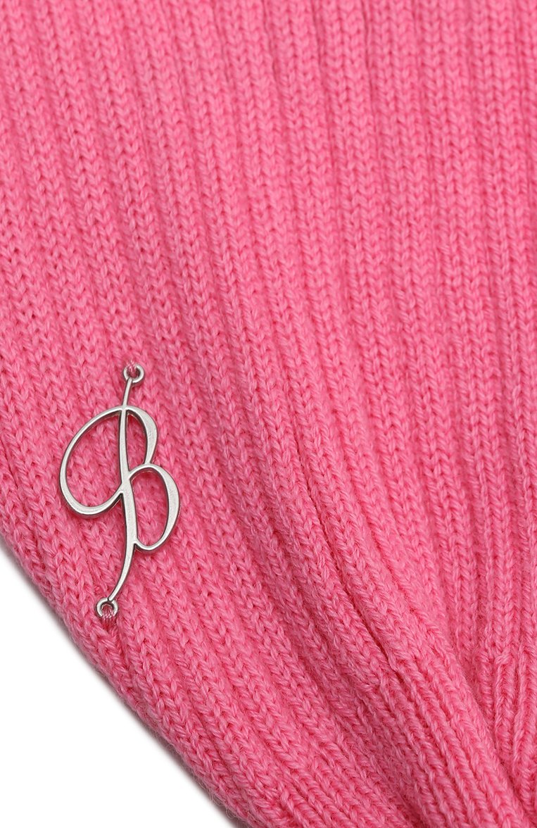 Детский комплект из шапки и шарфа BLUMARINE розового цвета, арт. IF3182MA51I | Фото 6 (Материал: Текстиль, Шерсть, Синтетический материал; Нос: Не проставлено; Материал сплава: Проставлено)