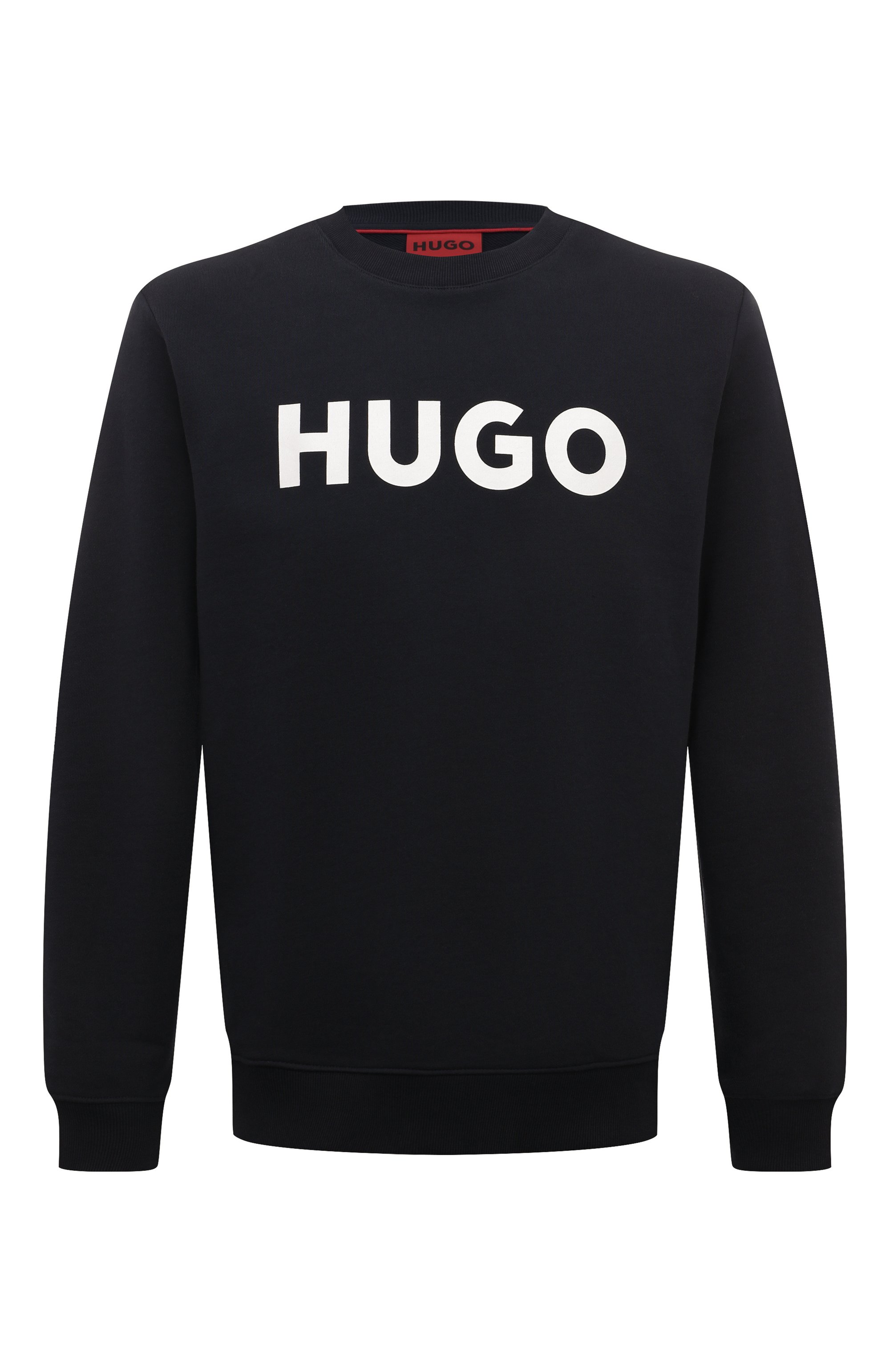 Хлопковый свитшот HUGO темно-синего цвета по цене 12500 руб., арт. 50477328, фото 1 Хлопковый свитшот HUGO, арт. 50477328, фото 1