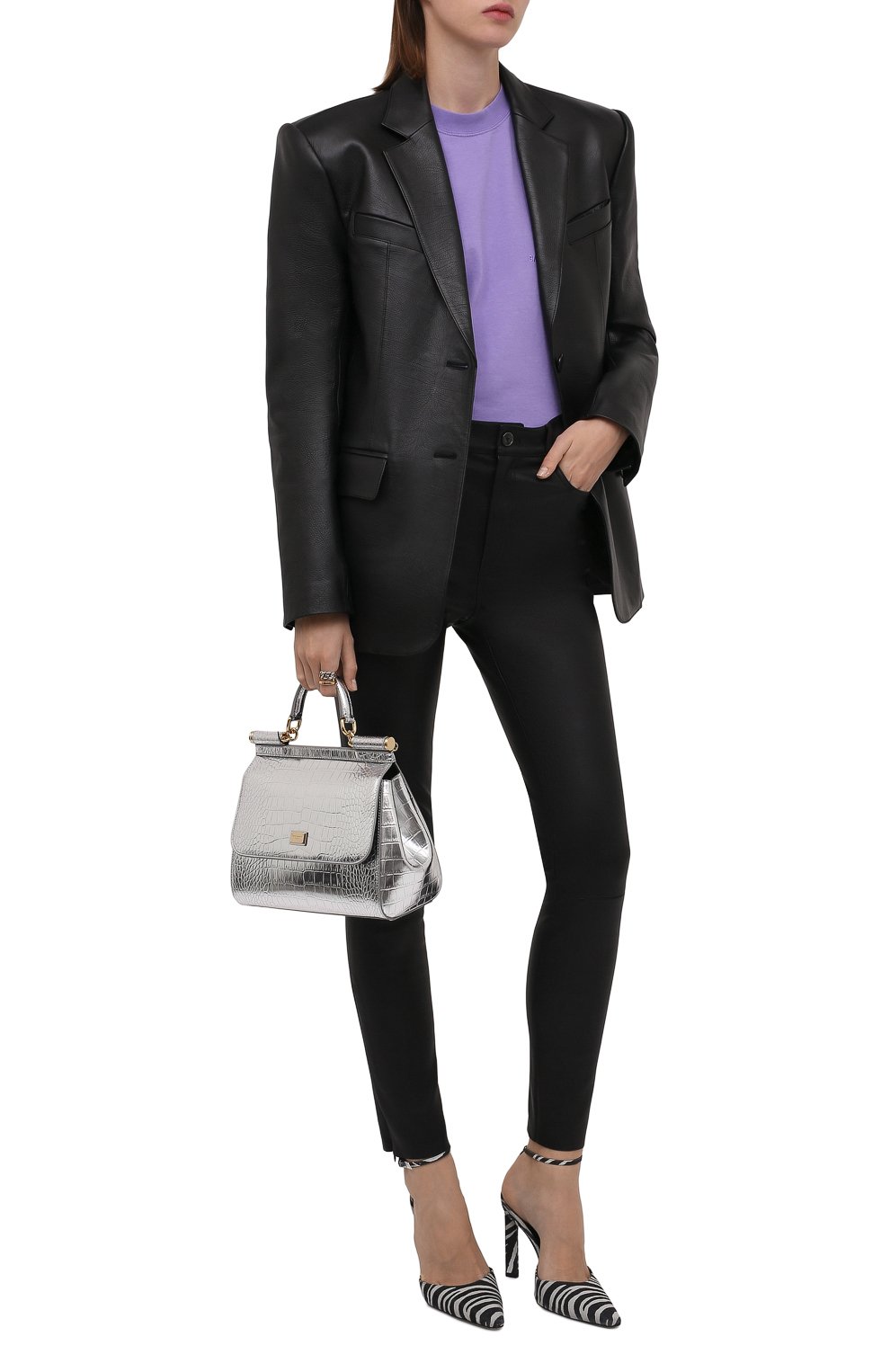 Сумка sicily medium DOLCE & GABBANA серебряного цвета по цене 236500 руб., арт. BB6002/AJ244, фото 3 Сумка sicily medium DOLCE & GABBANA, арт. BB6002/AJ244, фото 3