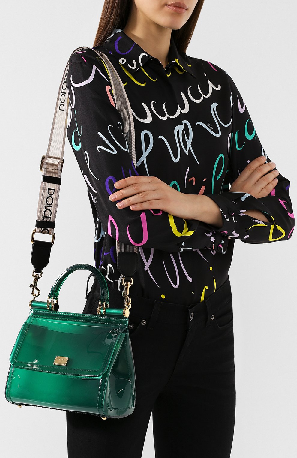 Сумка sicily small DOLCE & GABBANA зеленого цвета по цене 93850 руб., арт. BB6760/AA261, фото 5 Сумка sicily small DOLCE & GABBANA, арт. BB6760/AA261, фото 5