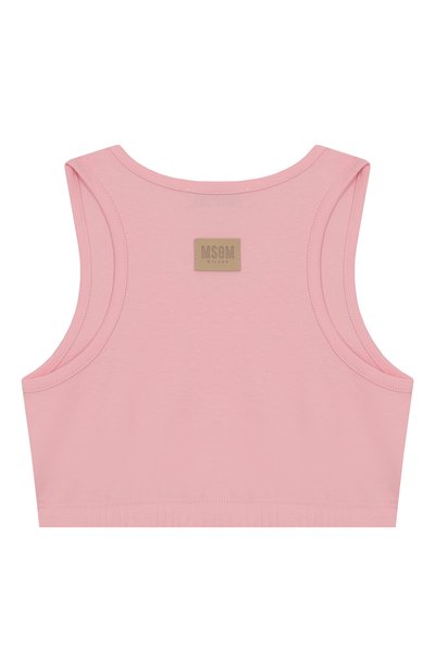Хлопковый топ MSGM KIDS светло-розового цвета по цене 6645 руб., арт. S5MSJGTA175, фото 2 Хлопковый топ MSGM KIDS, арт. S5MSJGTA175, фото 2