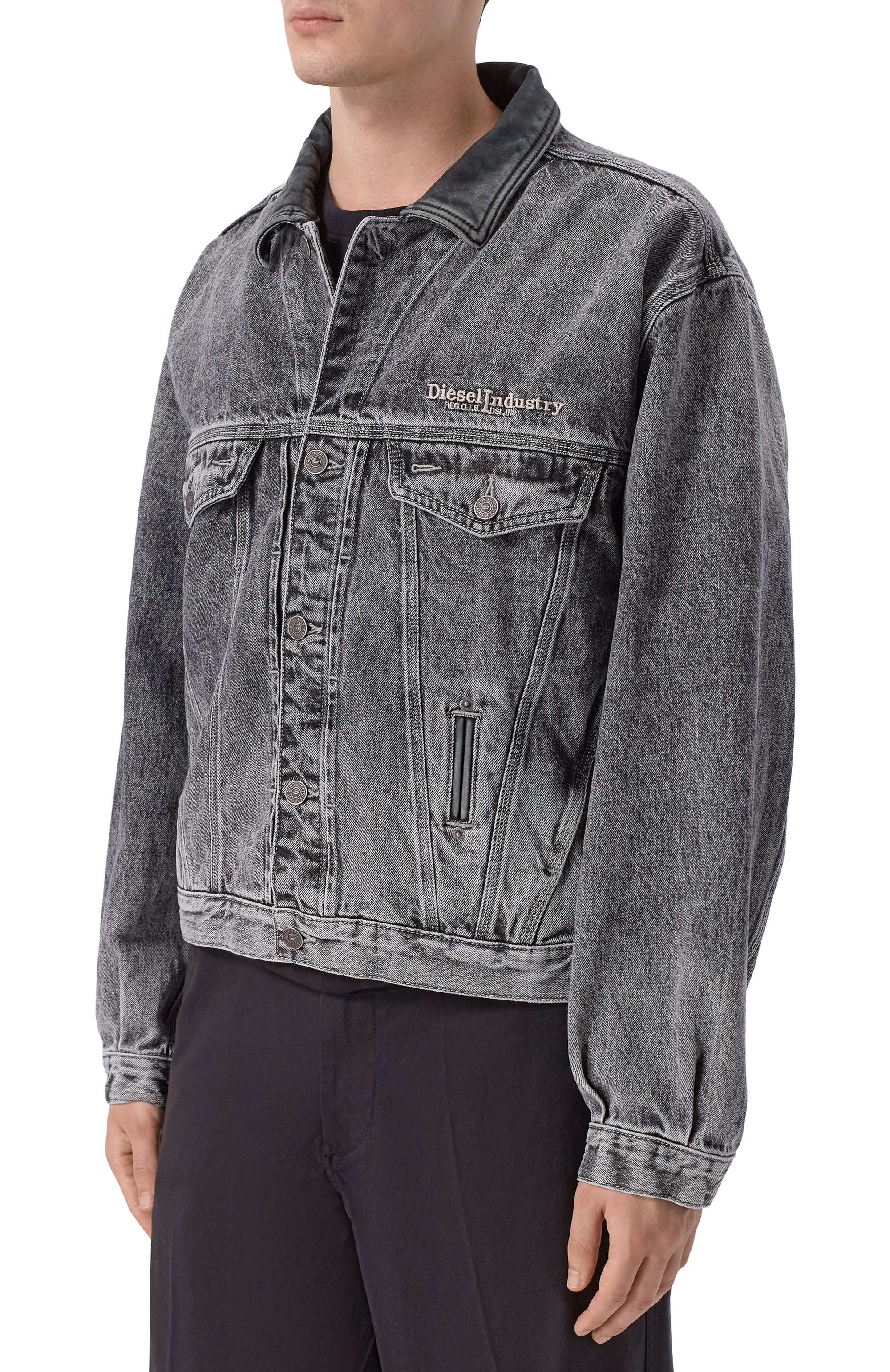Джинсовая куртка DIESEL темно-серого цвета по цене 43200 руб., арт. A21700/09P12, фото 3 Джинсовая куртка DIESEL, арт. A21700/09P12, фото 3
