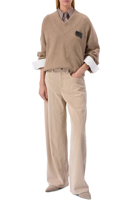 Вельветовые брюки Brunello Cucinelli MB144P9111 Бежевый  MB144P9111 Фото 2