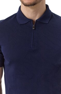 Мужское хлопковое поло CORNELIANI темно-синего цвета, арт. 25G520-2525009 | Фото 5 (Драгоценные камни: Проставлено; Рукава: Короткие; Длина (для топов): Стандартные; Материал сплава: Проставлено; Материал внешний: Хлопок; Кросс-КТ: Трикотаж; Застежка: Молния; Принт: Без принта; Стили: Кэжуэл)