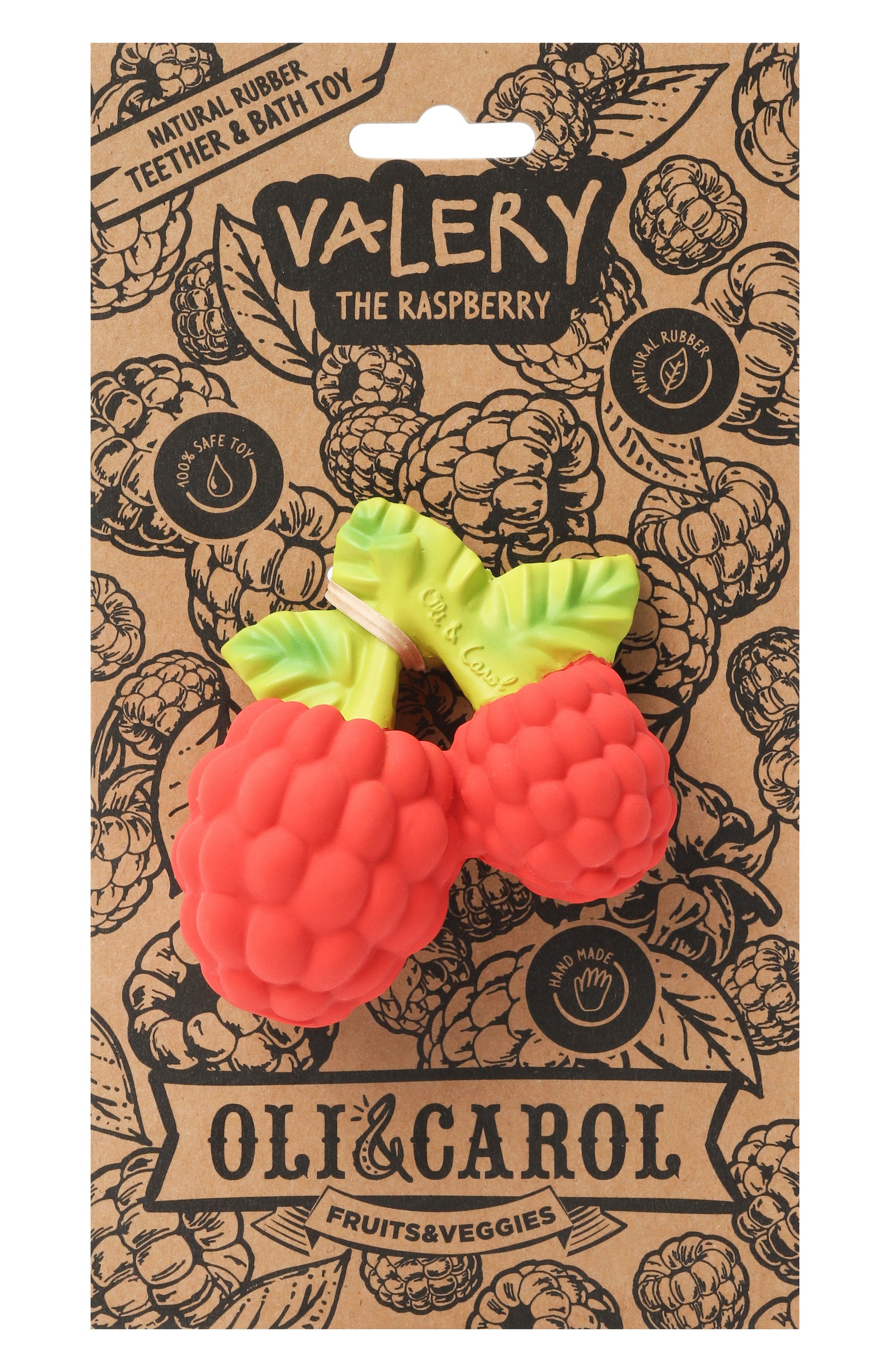 Игрушка-прорезыватель для зубов valery the raspberry OLI&CAROL, арт. L-RASPBERRY-UNIT, фото 1