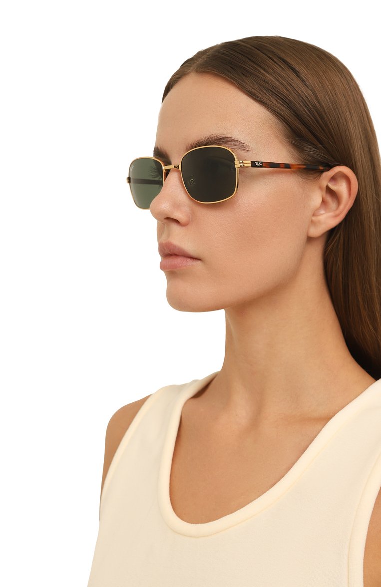 Женские солнцезащитные очки RAY-BAN коричневого цвета, арт. 3690-001/31 | Фото 2 (Тип очков: С/з; Кросс-КТ: С/з-унисекс; Региональные ограничения белый список (Axapta Mercury): Не проставлено; Нос: Не проставлено; Материал: Металл; Оптика Гендер: оптика-унисекс; Очки форма: Прямоугольные)