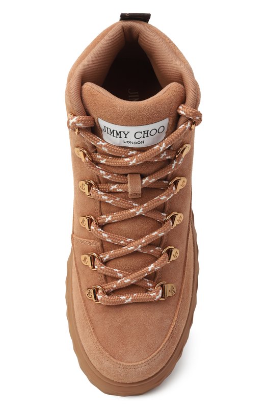 Замшевые кроссовки Diamond Maxi Hike Jimmy Choo DIAM0NDMAXIHIKEFSVV Бежевый  DIAM0NDMAXIHIKEFSVV Фото 6