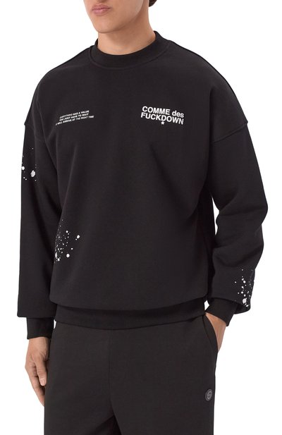 Хлопковый свитшот COMME DES FUCKDOWN черного цвета по цене 11300 руб., арт. CFABM01748, фото 3 Хлопковый свитшот COMME DES FUCKDOWN, арт. CFABM01748, фото 3