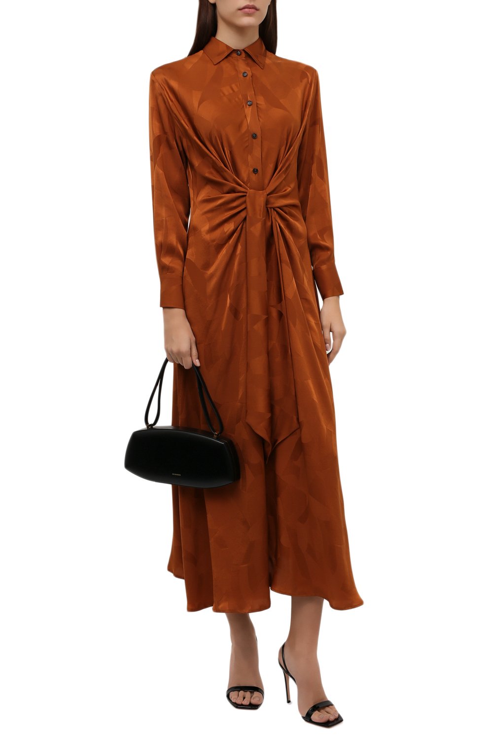 Шелковое платье KITON коричневого цвета по цене 219500 руб., арт. D52330K0596A, фото 2 Шелковое платье KITON, арт. D52330K0596A, фото 2