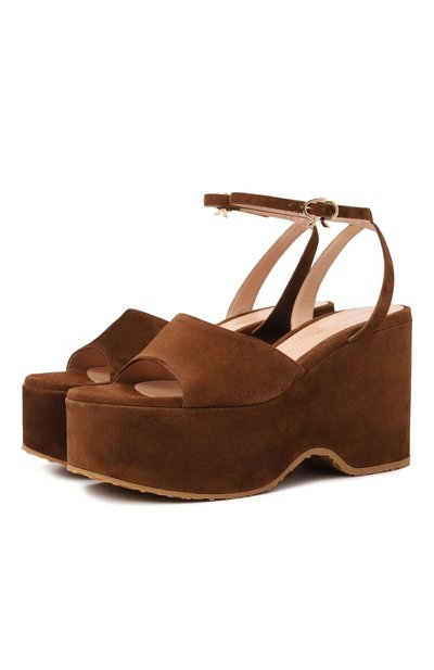 Женские замшевые босоножки thalia GIANVITO ROSSI, арт. G32504.45RIC.CAMTEXA