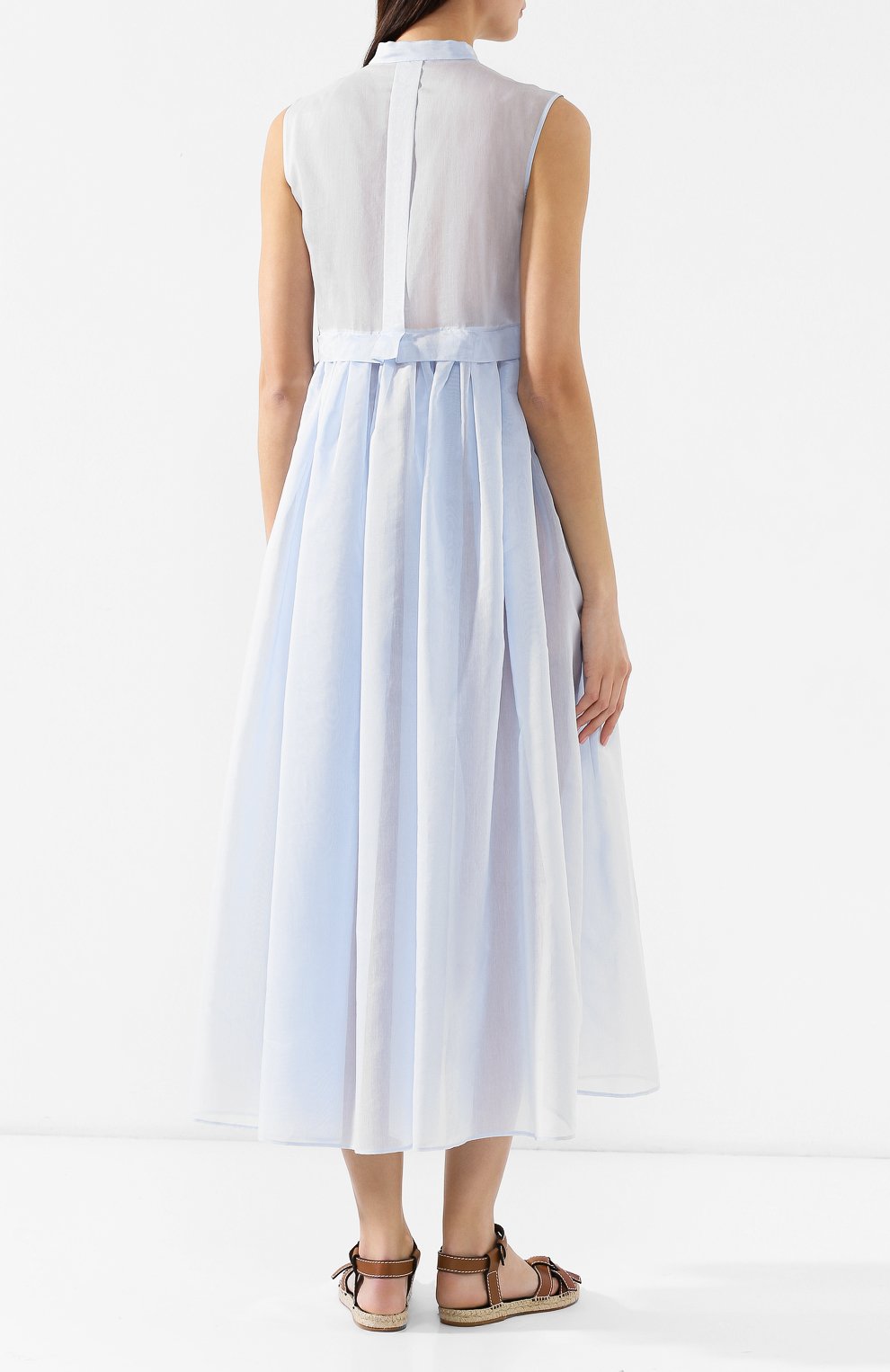 Платье из смеси хлопка и шелка JIL SANDER NAVY, арт. JNWM5011A/JM2550A, фото 4