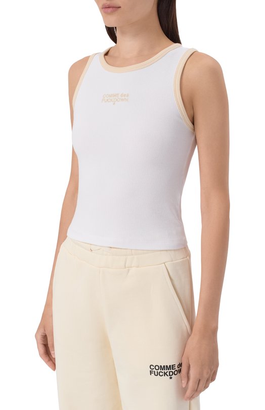 Хлопковая майка Comme des Fuckdown CFABW01598 Белый  CFABW01598 Фото 3